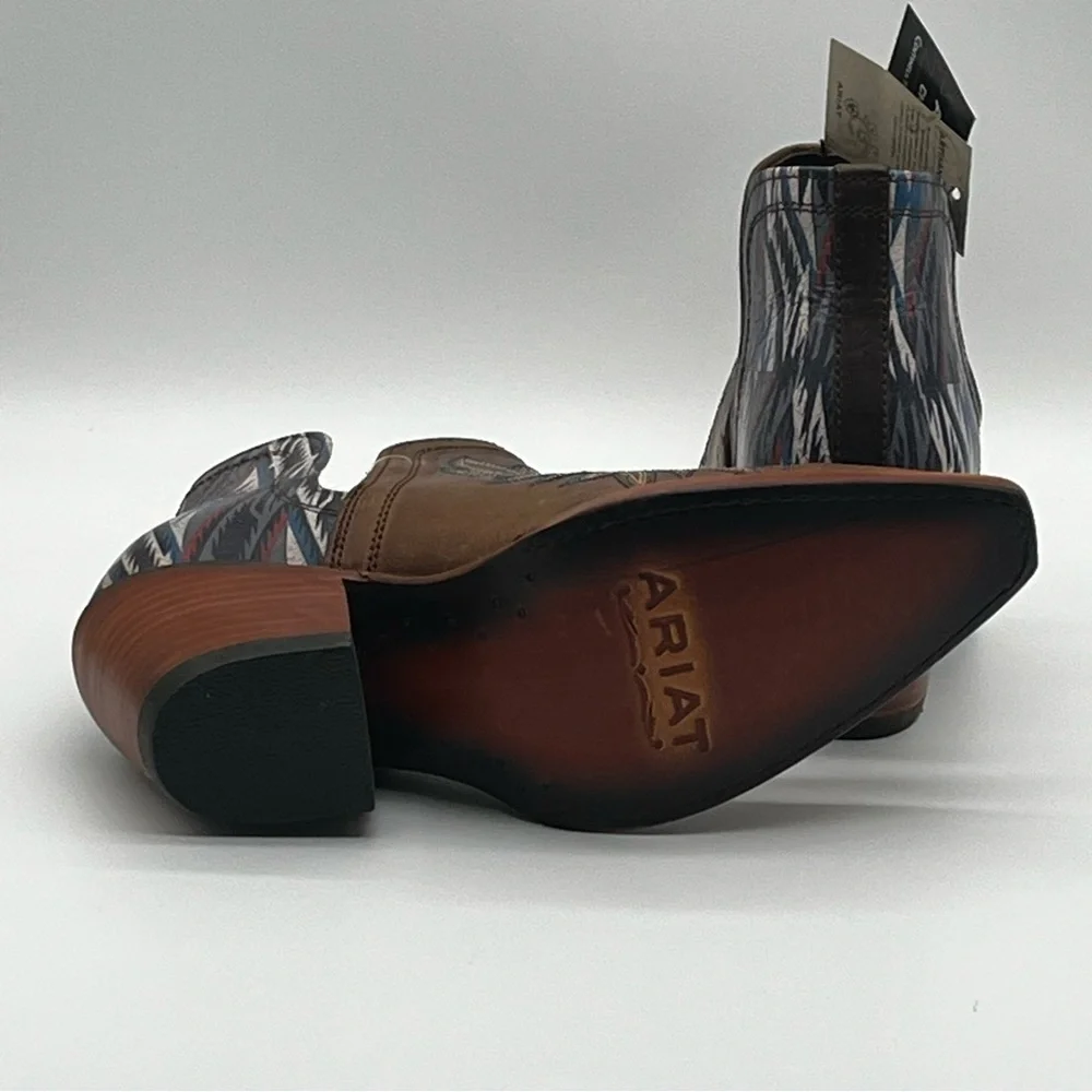 NWT Ariat Womens 6 Dixon Chimayo Brown Leather Western Ankle Cowboy Boot
